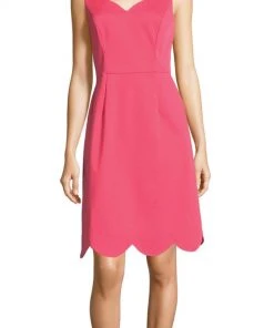 Cocktail Dresses Adrianna Papell - AP1D102083 Scalloped V-Neck Cocktail Dress
