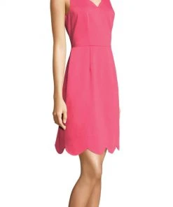 Cocktail Dresses Adrianna Papell - AP1D102083 Scalloped V-Neck Cocktail Dress