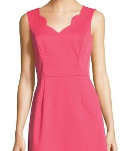 Cocktail Dresses Adrianna Papell - AP1D102083 Scalloped V-Neck Cocktail Dress