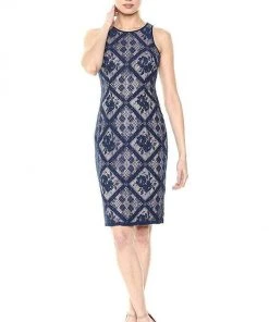 Cocktail Dresses Adrianna Papell - AP1D102099 Floral Jewel Fitted Cocktail Dress