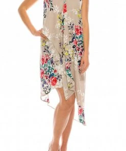 Adrianna Papell - AP1D102209 Floral High Low Dress Cocktail Dresses