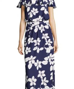 Adrianna Papell - AP1D102274 Floral Off-Shoulder Evening Dress