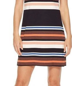 Cocktail Dresses Adrianna Papell - AP1D102296 Striped Bateau A-Line Dress