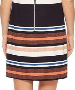 Cocktail Dresses Adrianna Papell - AP1D102296 Striped Bateau A-Line Dress