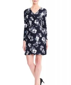 Cocktail Dresses Adrianna Papell - AP1D102578 Floral Faux Wrap Cocktail Dress