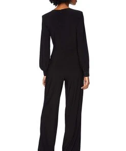 Adrianna Papell - AP1D102822 Bishop Sleeve Surplice Bodice Jumpsuit Plus Size Dresses