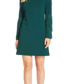 Adrianna Papell - AP1D102864 Long Sleeves Fringe Cocktail Dress