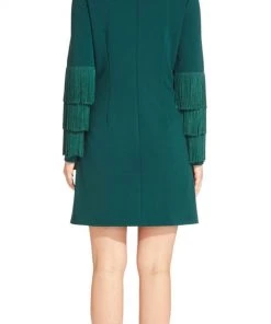 Adrianna Papell - AP1D102864 Long Sleeves Fringe Cocktail Dress 7 Adrianna Papell - AP1D102864 Long Sleeves Fringe Cocktail Dress