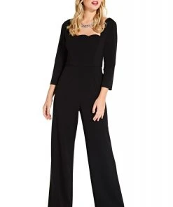 Adrianna Papell - AP1D102919 Scalloped Square Neck Jumpsuit