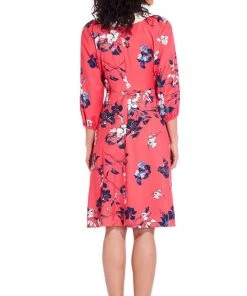 Adrianna Papell - AP1D103139 Floral Print Surplice V Neck A-Line Dress Cocktail Dresses