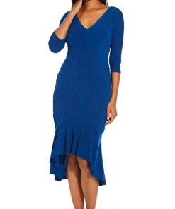 Cocktail Dresses Adrianna Papell - AP1D103516 High Low Asymmetrical Bandage Dress