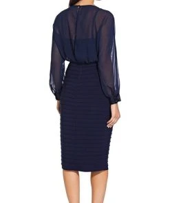 Adrianna Papell - AP1D103635 Illusion Blouson Bodice Bandage Dress Cocktail Dresses