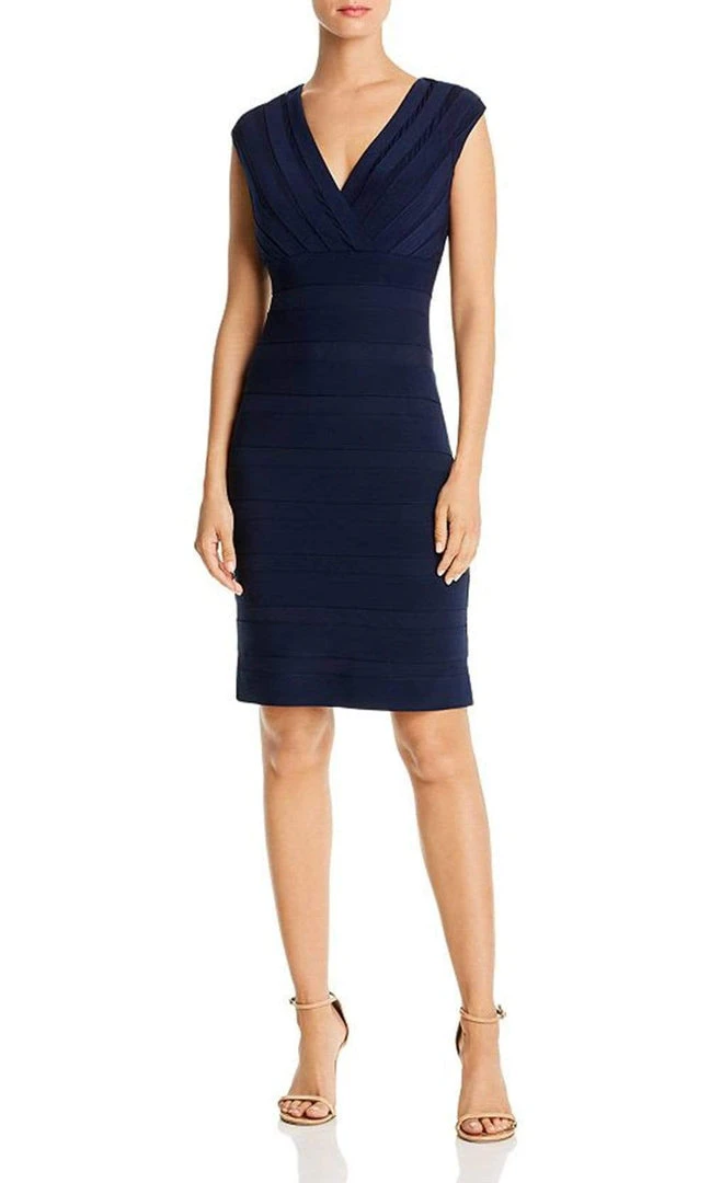 Adrianna Papell - AP1D103655 V Neck Bandage Fitted Dress 7 Adrianna Papell - AP1D103655 V Neck Bandage Fitted Dress