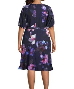 Adrianna Papell - AP1D103770 Floral Print V Neck A-Line Dress Cocktail Dresses