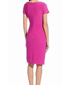 Adrianna Papell - AP1D103892 Jewel Neck Piping Detailed Dress Cocktail Dresses