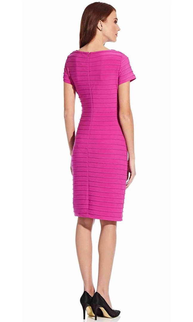 Adrianna Papell - AP1D103892 Jewel Neck Piping Detailed Dress Cocktail Dresses 4 Adrianna Papell - AP1D103892 Jewel Neck Piping Detailed Dress Cocktail Dresses