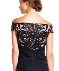 Adrianna Papell - AP1E200066 Off Shoulder Sequin Draped Evening Gown Formal Gowns 9 Adrianna Papell - AP1E200066 Off Shoulder Sequin Draped Evening Gown Formal Gowns