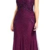 Adrianna Papell - AP1E200211 Sequined Keyhole Trumpet Gown