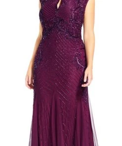 Adrianna Papell - AP1E200211 Sequined Keyhole Trumpet Gown