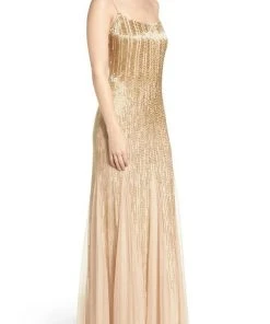 Adrianna Papell - AP1E200530 Beaded Mesh Trumpet Gown