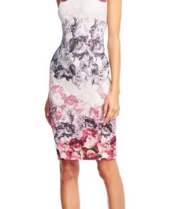 Adrianna Papell - AP1E200680 Sleeveless Floral Sheath Dress Cocktail Dresses