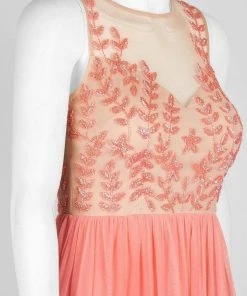 Adrianna Papell - AP1E200878 Beaded Illusion Bateau A-line Dress