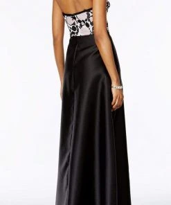 Adrianna Papell AP1E201123 Semi-Sweetheart Floral Embellished Dress - 1 Pc LIGHT PINK BLACK In Size 12 Available Formal Gowns