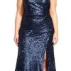 Adrianna Papell - AP1E201158 Low Cowl Back Sequined Sheath Gown