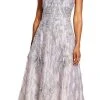 Adrianna Papell - AP1E201287 Beaded V-neck A-line Dress Formal Gowns