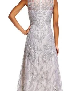 Adrianna Papell - AP1E201287 Beaded V-neck A-line Dress Formal Gowns 8 Adrianna Papell - AP1E201287 Beaded V-neck A-line Dress Formal Gowns