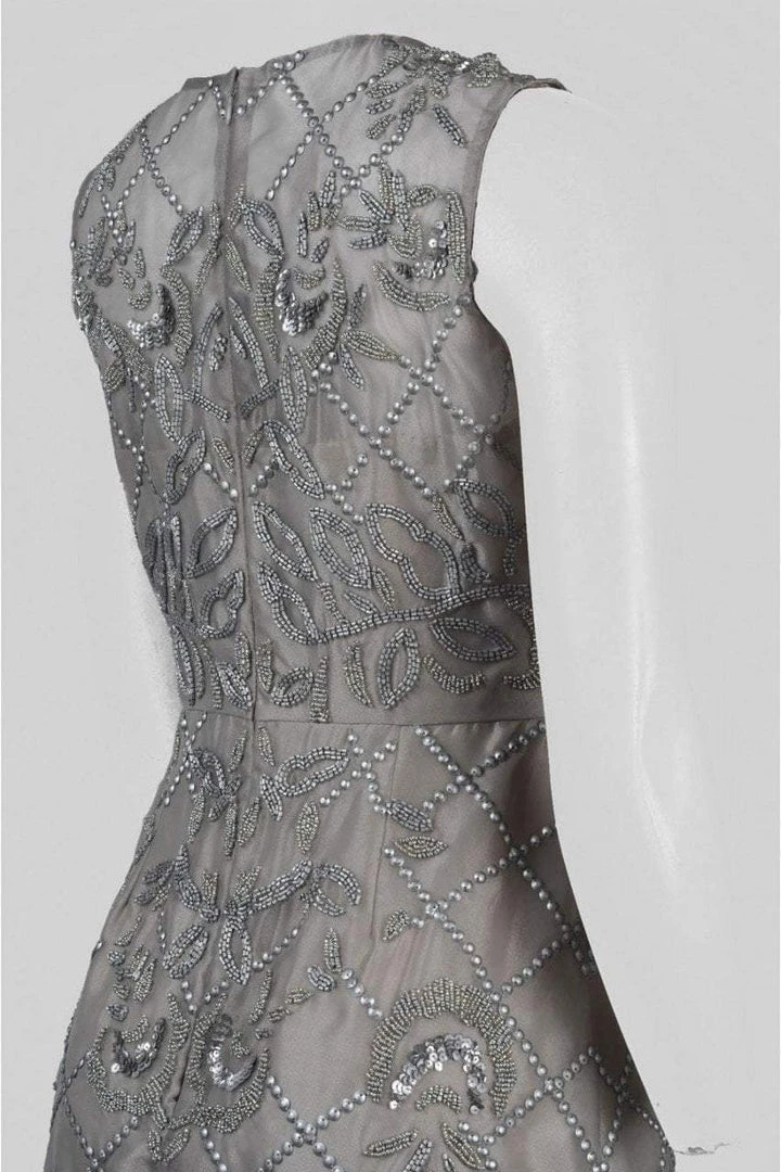 Adrianna Papell - AP1E201287 Beaded V-neck A-line Dress Formal Gowns 6 Adrianna Papell - AP1E201287 Beaded V-neck A-line Dress Formal Gowns