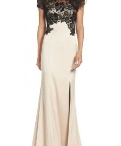 Adrianna Papell - AP1E201377 Floral Lace Sheath Dress Formal Gowns
