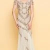 Adrianna Papell - AP1E201532 Short Sleeve Beaded Mermaid Gown Formal Gowns