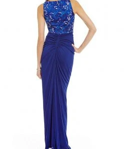 Adrianna Papell - AP1E201669 Floral Lace Bateau Jersey Sheath Dress Formal Gowns 7 Adrianna Papell - AP1E201669 Floral Lace Bateau Jersey Sheath Dress Formal Gowns