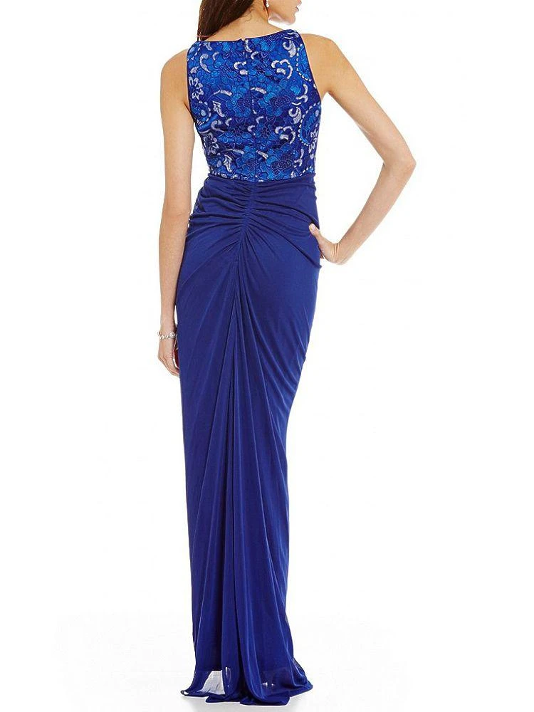 Adrianna Papell - AP1E201669 Floral Lace Bateau Jersey Sheath Dress Formal Gowns 4 Adrianna Papell - AP1E201669 Floral Lace Bateau Jersey Sheath Dress Formal Gowns