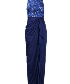 Adrianna Papell - AP1E201669 Floral Lace Bateau Jersey Sheath Dress Formal Gowns 8 Adrianna Papell - AP1E201669 Floral Lace Bateau Jersey Sheath Dress Formal Gowns