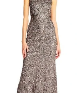 Adrianna Papell - AP1E201754 High Low Sequin Beaded Sleeveless Gown Formal Gowns