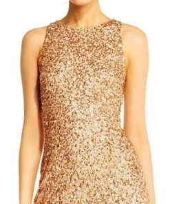 Adrianna Papell - AP1E201754 High Low Sequin Beaded Sleeveless Gown Formal Gowns