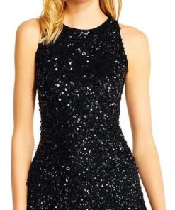 Adrianna Papell - AP1E201754 High Low Sequin Beaded Sleeveless Gown Formal Gowns