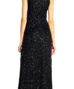 Adrianna Papell - AP1E201754 High Low Sequin Beaded Sleeveless Gown Formal Gowns