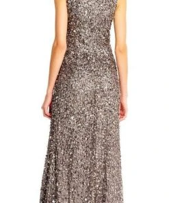 Adrianna Papell - AP1E201754 High Low Sequin Beaded Sleeveless Gown Formal Gowns