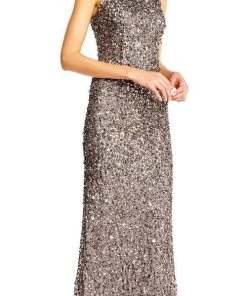 Adrianna Papell - AP1E201754 High Low Sequin Beaded Sleeveless Gown Formal Gowns