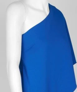 Plus Size Dresses Adrianna Papell - AP1E201788 One Shoulder Asymmetrical Cape Jumpsuit