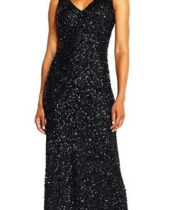 Adrianna Papell - AP1E201867 Sequin Embellished Evening Gown Formal Gowns
