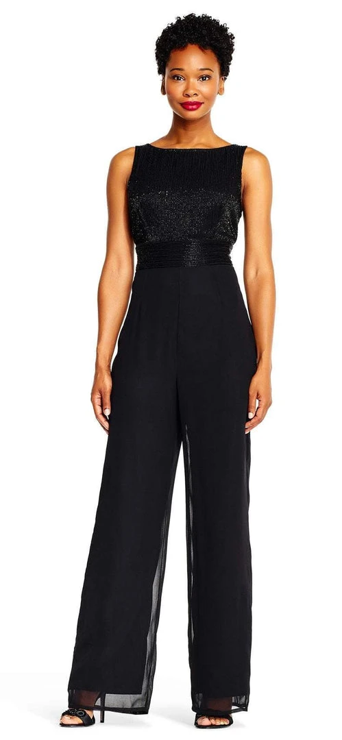 Plus Size Dresses Adrianna Papell - AP1E202207 Beaded Sleeveless Bateau Jumpsuit 3 Plus Size Dresses Adrianna Papell - AP1E202207 Beaded Sleeveless Bateau Jumpsuit