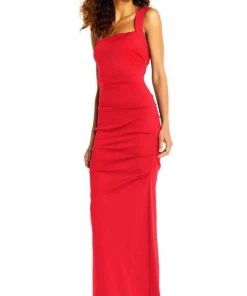 Adrianna Papell - AP1E202255 Sleeveless Square Neckline Sheath Dress Formal Gowns