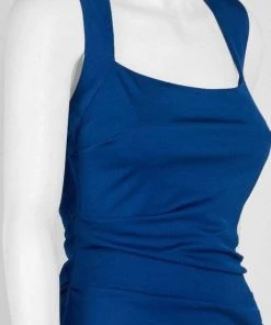 Adrianna Papell - AP1E202260 Draped Square Neck Long Sheath Gown