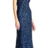Adrianna Papell - AP1E202438 Crossed String Back Sequined Halter Gown 2 Adrianna Papell - AP1E202438 Crossed String Back Sequined Halter Gown