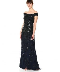 Adrianna Papell - AP1E202441 Embellished Off-Shoulder Evening Gown Formal Gowns
