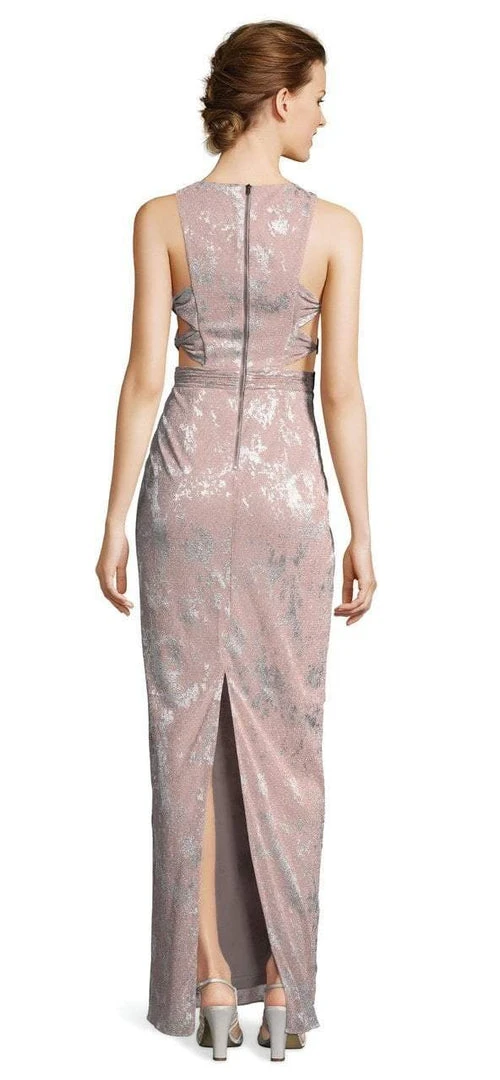 Adrianna Papell - AP1E203063 Pleated Jewel Metallic Knit Column Dress 4 Adrianna Papell - AP1E203063 Pleated Jewel Metallic Knit Column Dress